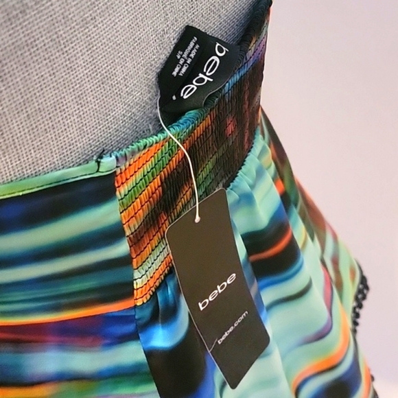 Bebe Halter Top Individually Hand Embellished Neck Strap, NWT, Size: S/P - Picture 7 of 10